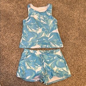 Blue and White women’s tankini size small/medium